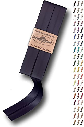 Sandras-Bastelladen Schrägband/Einfassband Satin gefalzt 2m x 20mm 223-Dunkelblau
