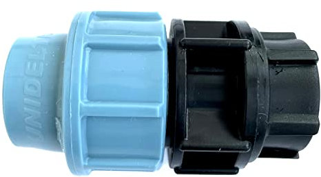 UNIDELTA Klemmverbinder Innengewinde 1 Zoll 16 bar für Wasserleitung Trinkwasser Kupplung für PE-Rohr | Verbinder für Schläuche im Bewässerungssystem | Adapter Kunststoffkupplung für Wasserrohr 40 mm