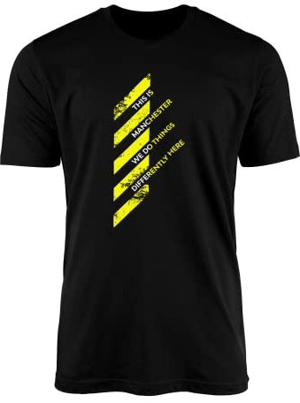 Hacienda Manchester Do Things Differently Black T-Shirt Top Tee - Madchester Nightclub Music Venue 80er Post-Punk House Rave Scene 100% Baumwolle Geschenk, Schwarz , XXL