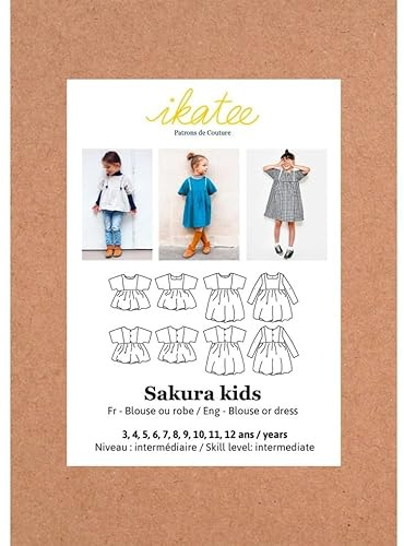 Ikatee Sewing Pattern Kids Sakura Blouse & Dress 3 Years - 12 Years