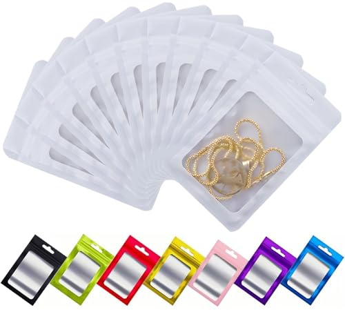Rimiko 100 Stück Druckverschlussbeutel Plastiktüte Ziplock, Folienbeutel Tasche Mylar, Flachbeutel wiederverschließbare zur Aufbewahrung von Lebensmittel und für Verpacken Proben, Weiß (10,5x15cm)