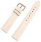 Cupsofu 12/13/14/15/16/17/18/19/20/21/22mm glatt genarbtes Kalbslederband mit Dornschließe und Schnellverschluss-Federstegen, Beige-Roségold, 18mm