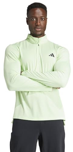 adidas Herren Train Essentials Training 1/4-Zip Long Sleeve Tee Sweatshirt, semi Green Spark, L