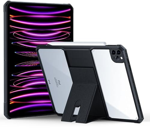 TECHGEAR Tough Case for Apple iPad Pro 11 2022/2021 (iPad Pro 11 3rd / 4th Generation) Premium Slim Hybrid Tough Rugged Protective Bumper Case With Stand, Heavy Duty Protection with Clear Back