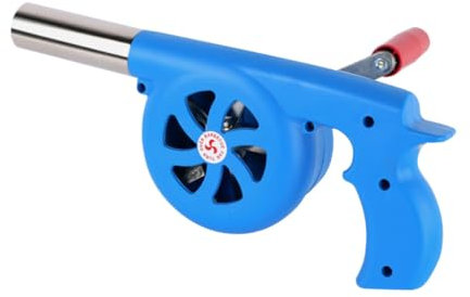 BESPORTBLE Gebläse Bbq-kochventilator Zubehör Für Grüne Eier Lüfter Für Holzkohlegrill Grillfeuerbalg Schnelles Feuerstarter-tool Camping-feuerbläser Eisen Frisbeescheibe Handkurbel