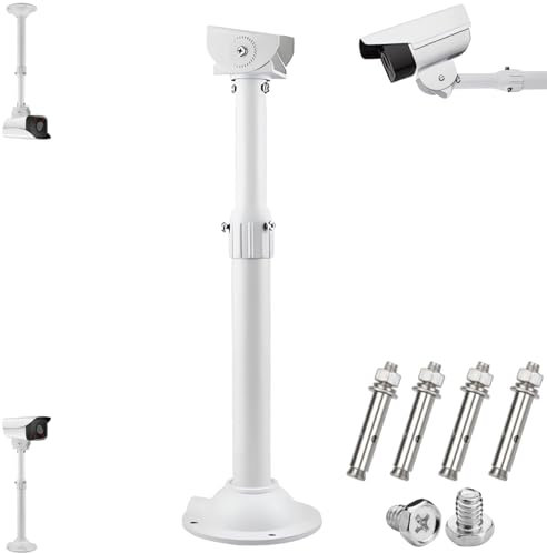 E-HORDE Extendable CCTV Security Camera Mount - 30-60cm Telescopic Adjustable Mounting Bracket, Universal Camera Pole Mount, Wall and Ceiling Mount (I type)