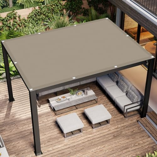 Voile d'ombrage Carré 0.5 x 4 m Rectangulaire Jardin Parasol Filet de D'Extérieur Extérieur, Jardin, Terrasse, Balcon Protection UV 98% Perméable avec Corde, Taupe