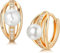 Jenosy Gold Ohrringe Damen 14K Vergoldet Filled Cubic Zirconia Perle mit 925 Sterling Silber Post Ohrringe Handmake Hypoallergene Schmuck Geschenk für Frauen
