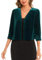 MINTLIMIT Women's 3/4 Sleeve Casual Velvet Cardigan Sweater V Neck Work Outings Bolero Jacket (Dark Green XXL)