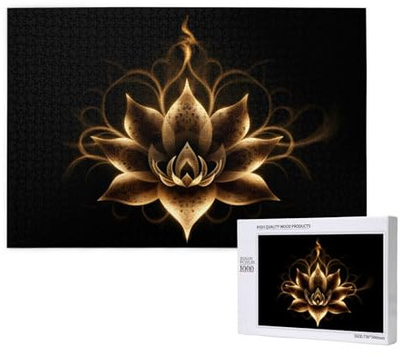 Hot Lotus Flower Puzzles für Erwachsene, 1000 Teile, Holzpuzzle für Familie, Freunde, Heimdekoration, Wandkunst, 75 x 50 cm