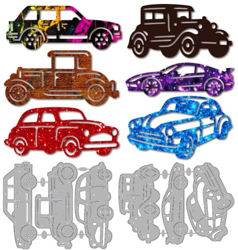 MAYJOYDIY 6 Stil Auto Metall Stanzformen Autos Limousinen Stanzschablonen Sportwagen Retro Autos Prägeschablone Cutting Dies für DIY Scrapbooking Geburtstagskarten Geschenkdekor