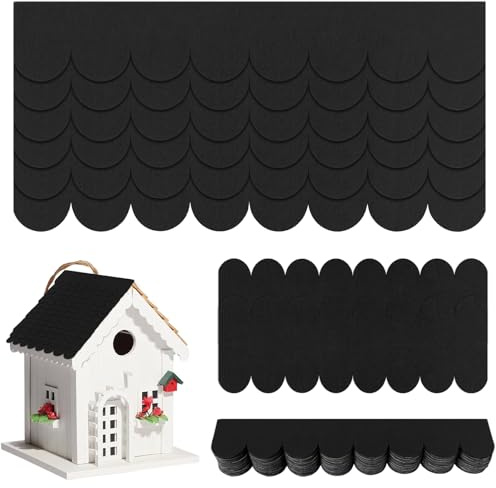 SPOKKI 42 Dachschindeln für Vogelhaus Mini Dachschindeln Wasserdicht Dachpappe Selbstklebend Dachpappe Schindeln für Nistkasten Hasenstall Insektenhotel Hundehütte Kaninchenstall Igelhaus