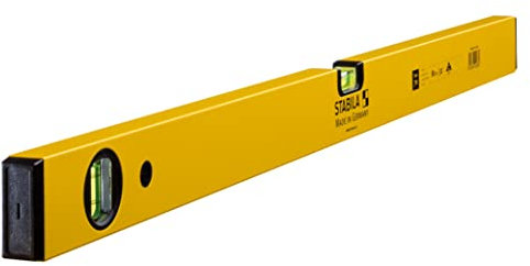 STABILA Wasserwaage Type 70, 80 cm, leichtes Alu-Profil, 1 Horizontal-Libelle, 1 Vertikal-Libelle, Made in Germany