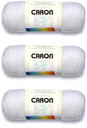 CARON SIMPLY SOFT- 170G- WHITE,7.84 x 24.3 x 7.84 cm