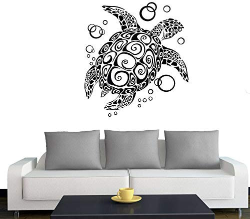 A076 Wandtattoo Bubble Turtle 66cm x 60cm schwarz (erh. in 40 Farben und 2 Größen)