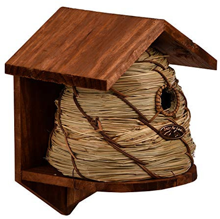 Esschert Design Nistkasten für Blaumeise Brutkasten Vogelhaus Bienenkorb 17,5x17x26cm