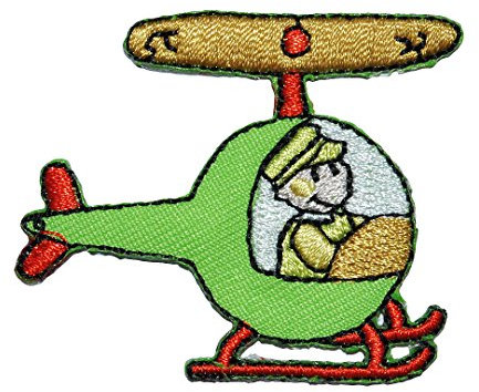 alles-meine.de GmbH Helikopter - 5,5 cm * 4,5 cm Bügelbild - Aufnäher Applikation Flugzeug Hubschrauber für Kinder/Jungen