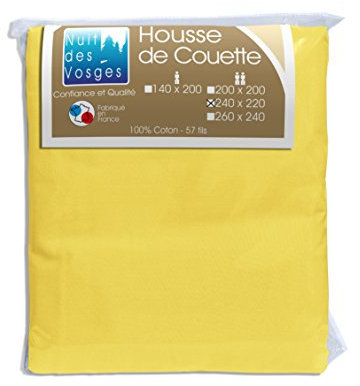 Nuit des Vosges 2108736 Cotoval Housse de Couette Uni Coton Maïs 220 x 240 cm