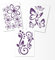 Hibiskus Schmetterling Blüten Ornament SET I - violett - 30x21cm - Wall Sticker Wandtattoo Wandaufkleber - Dekoration, Küche, Wohnzimmer, Schlafzimmer, Badezimmer