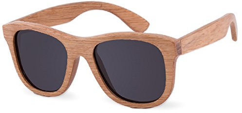 morefaz New Unisex (Damen Heren) Holz Sonnenbrille + hölzernen Kasten Retro Vintage Brille Sunglasses UV400 Protection