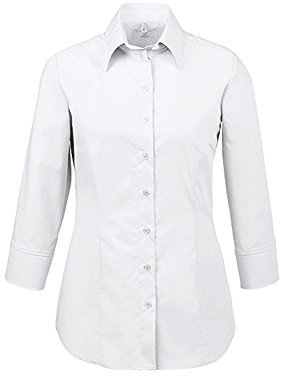 GREIFF Größe 34 Corporate Wear Basic Damen Bluse 3/4-Arm Regular Fit Weiß Modell 6517
