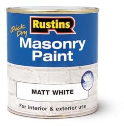 RUSTINS Masonry Paint, White, 500 ml (Pack of 1)