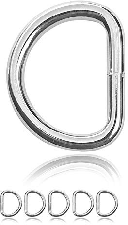 5er Set D Ring aus Edelstahl, 50mm x 41mm, Materialstärke 6mm, nichtrostend, Ideal in Verbindung mit Paracord 550 zu verarbeiten, geschweißter Stahl, Farbe silber glanz, Marke Ganzoo