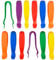 edxeducation Jumbo Pinzette - 12er Set - ab 18 Monaten - 6 Farben - Kunststoffpinzette für Kinder - Kleinkindzange für Feinmotorik und sensorische Fähigkeiten