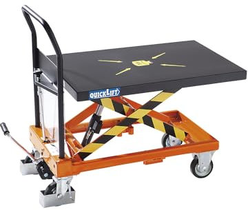 kaiserkraft | Scheren-Hubwagen | Tragfähigkeit 550 kg | Hub je Pedaltritt mit QuickLift 20 mm