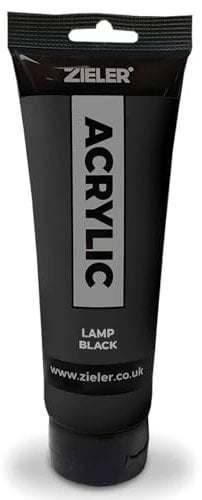 Peinture acrylique de qualité supérieure - Grand tube de 250 ml - de Zieler® pour papier, toile, bois, céramique, tissus et travaux manuels. Pigments riches pour une haute qualité