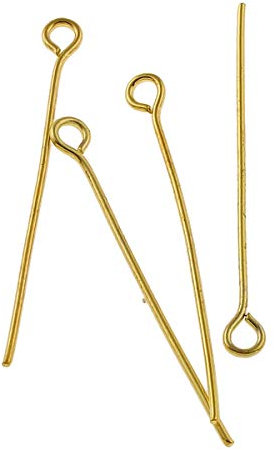 350 Kettelstifte Gold Nietstifte 40mm x 0,7mm Kopfstifte und mit öse 4cm Perlenstifte Gold Prismenstifte für Schmuckherstellung