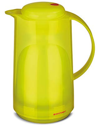 ROTPUNKT Isolierkanne 300 Marla 1,0 l | Zweifunktions-Drehverschluss | BPA Frei- gesundes Trinken | Made in Germany | Warm + Kalthaltung | Glaseinsatz | Glossy Canary