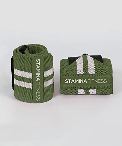 Stamina Fitness Elasticizzate Poignets élastiques Vert Militaire Mixte, Taille Unique