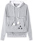 Dresswel Damen Kapuzenpullover Pulli mit Hundetasche Katzen Hund Tasche Hoodie Katze Sweatshirt Pullover mit Kapuze Katzenpulli Beutel Langarm Herbst Winter