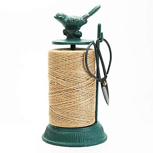 Sungmor Set di supporti per spago da giardino in ghisa - 1300ft. Cremagliera naturale in corda di iuta e cremagliera e forbici - Strumenti per artigianato artistico per la casa e il giardino