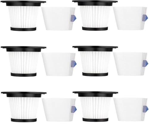 LINNIW 6 Stück K17 Ersatz-Staubsaugerfilter, nur kompatibel mit MOOSOO K17 schnurlosem Staubsauger, inklusive 6 HEPA-Filter und 7 Sieben