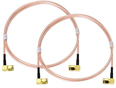 Superbat SMA Kabel 1m (2 Stück) im Rechten Winkel SMA Stecker auf Stecker Kabel RG316 für SWR Messgerät Spektrumanalysator Rauscharmen LNA RTL SDR Dongle ADS-B-Empfänger VNA Vektor Netzwerkanalysator
