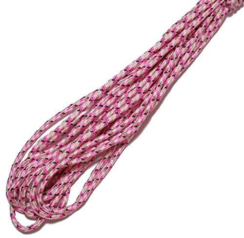 15m Farbe-306 rosa-schwarz MicroCord Paracord Schnüre Nylonleine 2 mm