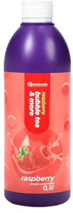 Molecula Bubble-Tea-Sirup Himbeere 500 ml, 1:10-Mischung, IFS-zertifiziert | Fruchtige Getränkebasis, Für Limonaden, Cocktails, Eis Und Desserts, Glutenfrei, Laktosefrei, Ohne künstliche Farbstoffe