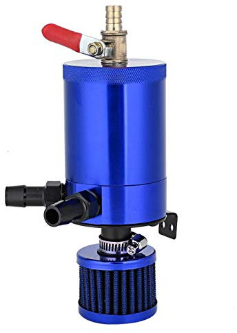 XiangXin Catch Can, costruito con Filtro in Acciaio Inox Kit Serbatoio Serbatoio Olio da 3/8 Pollici Npt, per Veicoli(Blue)