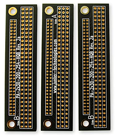 Junker Technologies Pitch Adapter 2.00 mm auf 2.54 mm | 2x30 Pin | Rev. 2 (3er Pack), Schwarz, 80 mm; 1,60 mm; 20 mm