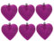 Simply Products 6 Heart Baubles - Great Christmas Tree Decorations, Glitter Heart Baubles (Hot Pink Glitter)