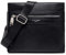 David Jones - Herren Umhängetasche – Kleine Schultertasche Nylon PU Leder - Messenger Tasche Flache Crossbody Bag - Arbeit Business Klassisch Sport Elegante Handytasche - Kundtleder Schwarz