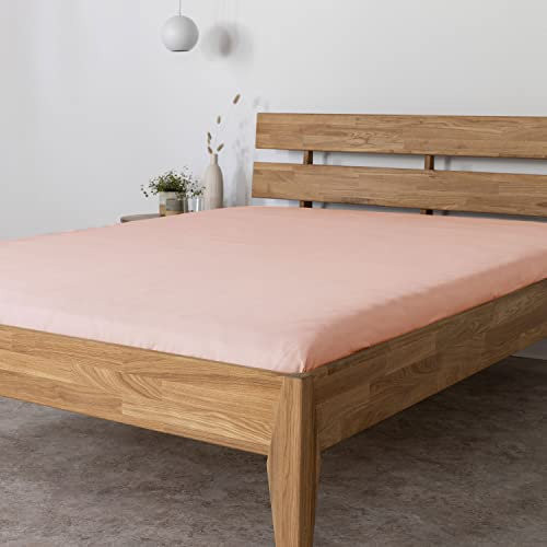 AGAPIE - Bambus Lyocell Spannbettlaken 140x200x35 cm - Alt-Rosa, 100% Bio Oeko-Tex 100, für Allergiker, Antibakteriell, Ganzjahres-Bettwäsche, Atmungsaktiv, Geruchshemmend, Besonders sanft