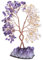 KYEYGWO Amethyst & Citrine Heilung Kristall Geldbaum auf Natürlichen Amethyst Drusensegment Rohstück Basis, Feng Shui Bonsai Baum Deko Stein Glückbaum Liebe Edelsteinbaum Ornament
