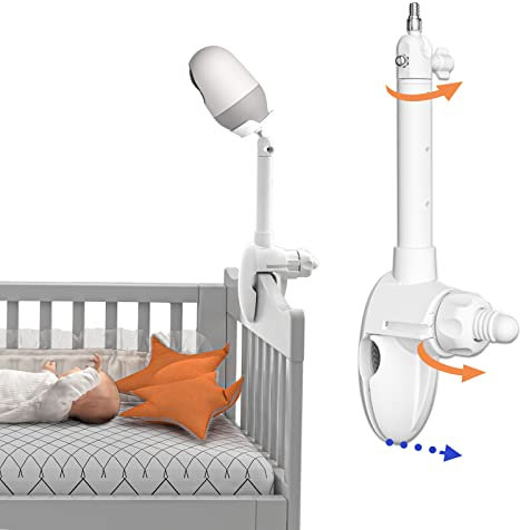 Babyphone Halterung für Nooie Baby Monitor - 360° Verstellbar, Stabil und Langlebig, Speziell für Babybetten, Keine Bohrinstallation
