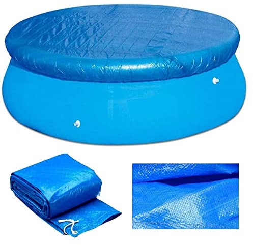 MIOKY Runde Poolabdeckungen für 183 cm runde Easy Set Aufblasbare Schwimmbecken,Langlebige PE-Plane Staubdicht Regenfest für Garten Draussen Familie Oberirdische Abdeckungen für Runde Pools