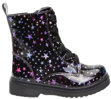BATA Anfibi da bambina lucidi con stelline
