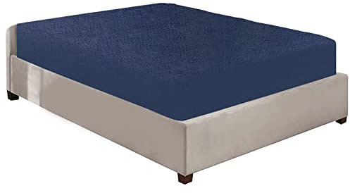 Luxury Bedding Brushed Cotton Flannelette Deep Fitted Sheets 25CM/10 Box Fit in 12 Colours Single Double King Super King (Navy, Double)