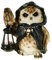 VOGLER Joh. Vogler GmbH Dekofigur Eule mit Kutte hält LED Laterne Figur 17 cm Tod Gothic Skulptur